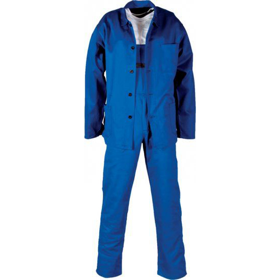 Komplet - pracovní kalhoty s laclem + blůza modrý